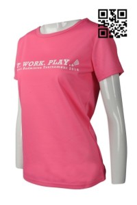 T714 製作女裝T恤款式   訂做LOGOT恤款式    自訂T恤款式   T恤製造商    粉紅色